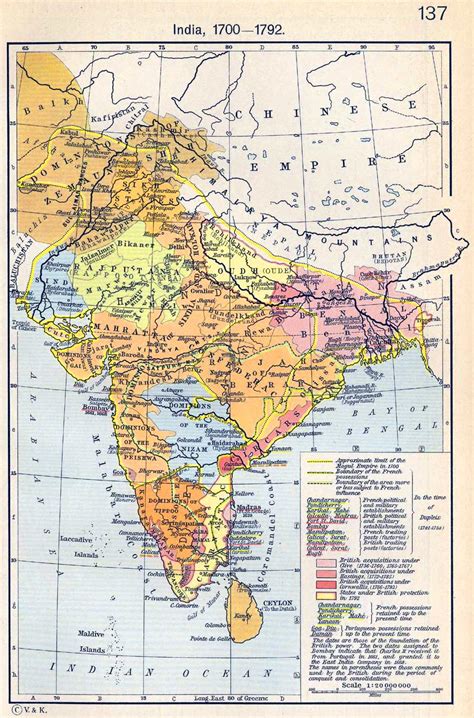 Old Map Of India Before 1800