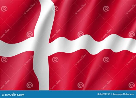 Waving Flag Of Denmark Stock Vector Illustration Of Icon