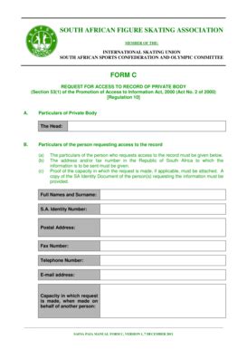 Fillable Online SAFSA PAIA Manual Request Form South African Figure