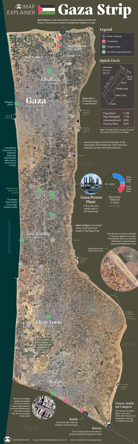 Gaza strip detailed : r/MapPorn