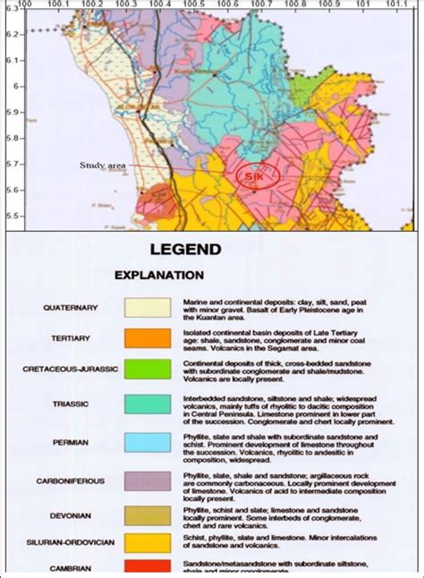 Geological Map Of Sik Kedah Geological Map Of Peninsular Malaysia