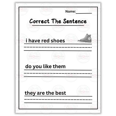 10 Correct The Sentence Worksheets Sentence Correction Etsy