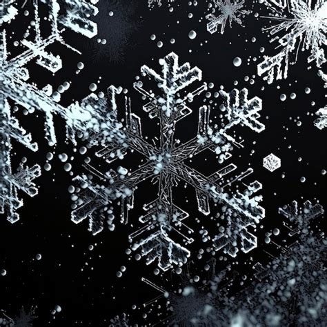 Premium Photo Closeup Of Snowflakes Falling Against A Black Background