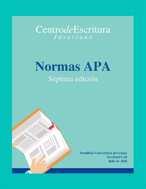 Manual De Normas Apa A Edici N Completo Centro De Escritura J A V E