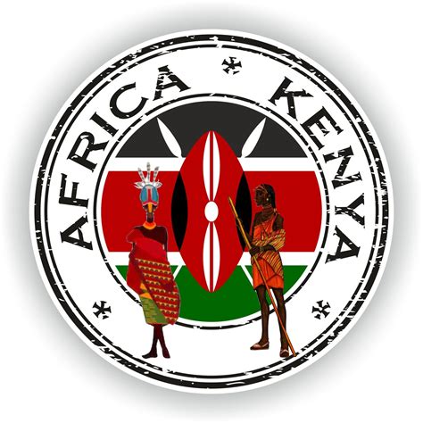 Africa Kenya Seal Sticker Round Flag For Laptop Book Fridge Guitar