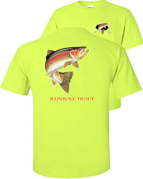 Fair Game Rainbow Trout T Shirt Combination Profile Safety Green S