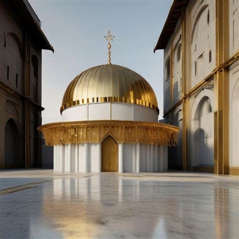 Premium Photo A White And Gold Building With A Gold Dome A Digital