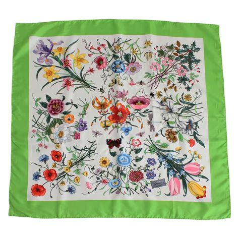 Gucci Flora Silk Scarf By Vittorio Accornero 34in Iconic Vintage Accessory Italy At 1stdibs