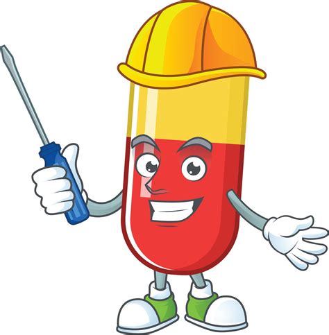 Red Yellow Capsules Cartoon Character Vector Art At Vecteezy