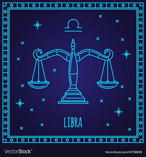 Libra zodiac sign astrology symbol Royalty Free Vector Image