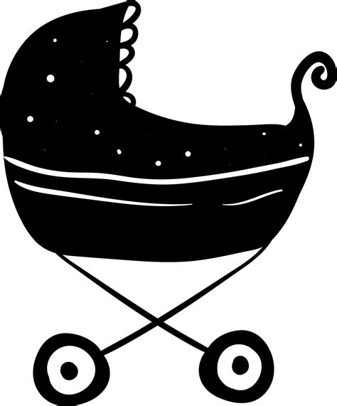 Baby stroller in silhouette , vector or color illustration 35432902 ...