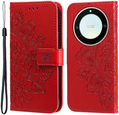 Honor Magic5 Lite Hoesje Mandala Book Case Pasjeshouder Rood GSMpunt Nl