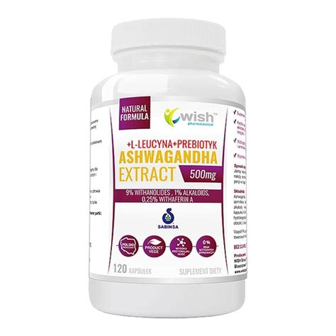 Wish Ashwagandha Extract Mg L Leucyna Prebiotyk Kapsu Ki Szt