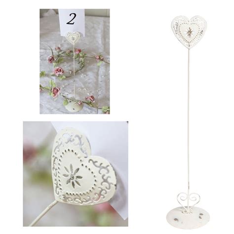 Heart Wedding Table Number Holder Tall Shabby Chic Vintage Etsy Uk