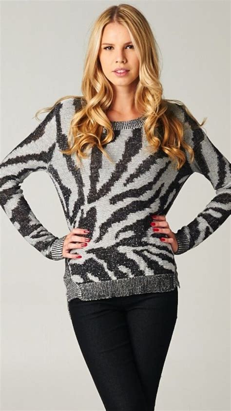Zebra Print Hot Sweater Printed Sweater Zebra Print