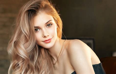 Wallpaper Girl Brown Eyes Photo Model Face Blonde Portrait Close