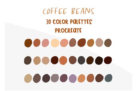 30 Coffee Bean Procreate Color Palettes Graphic By Mangpor2004