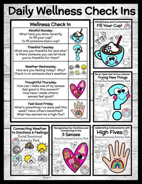 Wellness Activities for Social Emotional Learning, Character Education ...