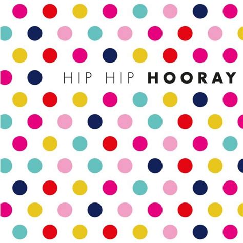 Modern Abstract Coloured Small Circles Hip Hip Hooray Happy Birthday