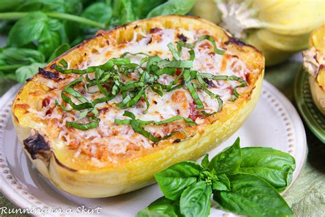 Healthy Twice Baked Spaghetti Squash Marinara Recipe Running In A Skirt