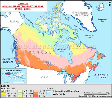 Canada Annual Mean Temperature Map