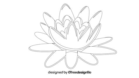 Lotus Flower black and white clipart free download