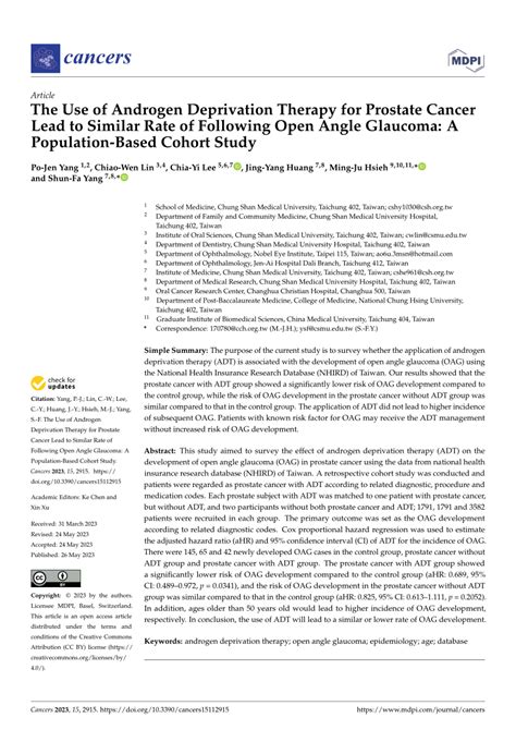 PDF The Use Of Androgen Deprivation Therapy For Prostate Cancer Lead