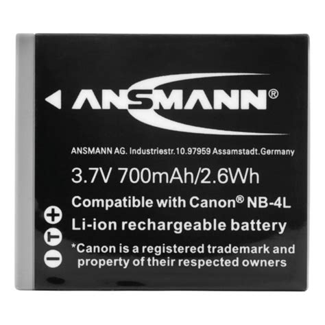 Batterie Compatible Canon NB 4L ANSMANN MEGA PILES