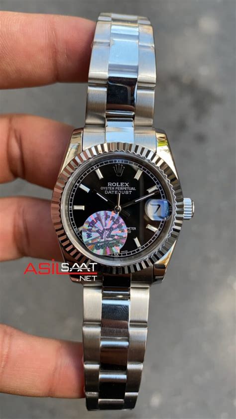 Rolex Datejust Mm Bayan Kol Saati Siyah Kadran Silver Rba