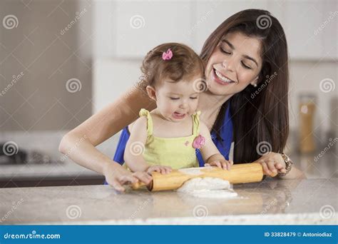 Helping Mom Cook Dinner Stock Image Image Of Mother 33828479