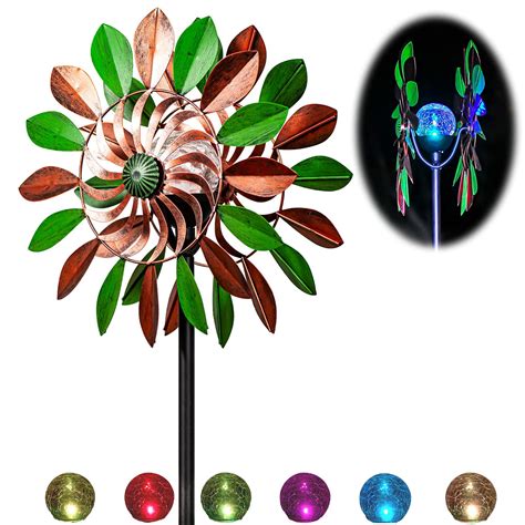 Solar Wind Spinner Orchid AIF4 Multi Color Seasonal LED Lighting Solar