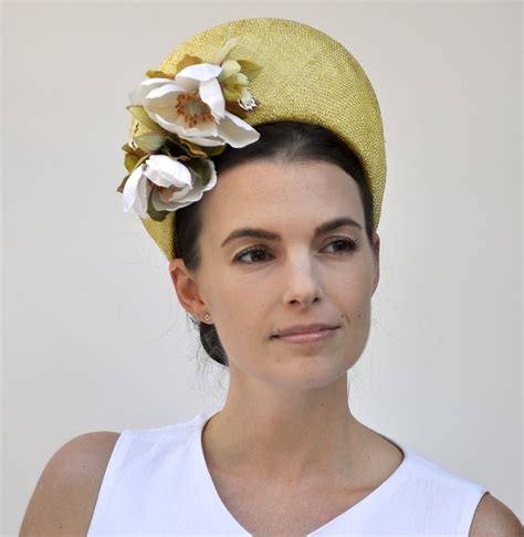 Ladies Yellow Hat Crown Halo Headpiece Fascinator Hat Etsy