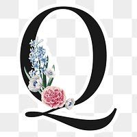 Flower Decorated Capital Letter Q Premium Png Sticker Rawpixel