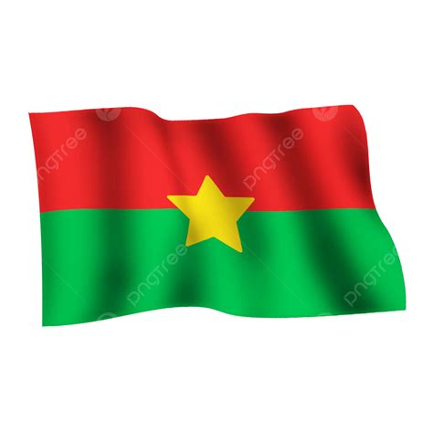 Burkina Faso Bandera Ondeante Sobre Fondo Transparente Png Bandera De