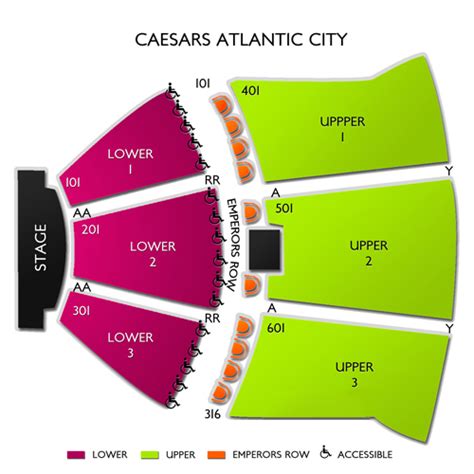 Caesars Atlantic City Tickets Caesars Atlantic City Seating Chart Vivid Seats