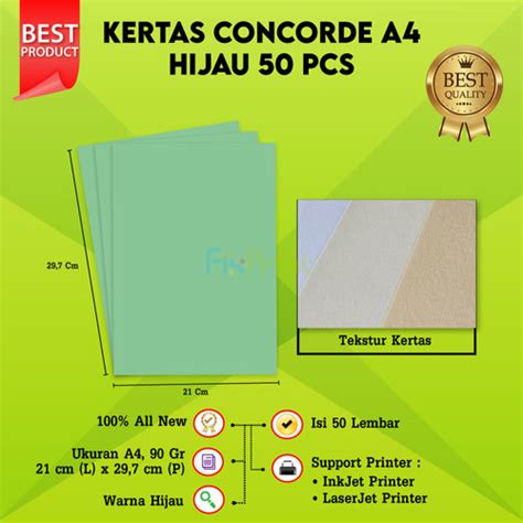 Jual Kertas Concorde A4 90gr 1 Pack Isi 50 Lembar 210mm X 297mm Merah