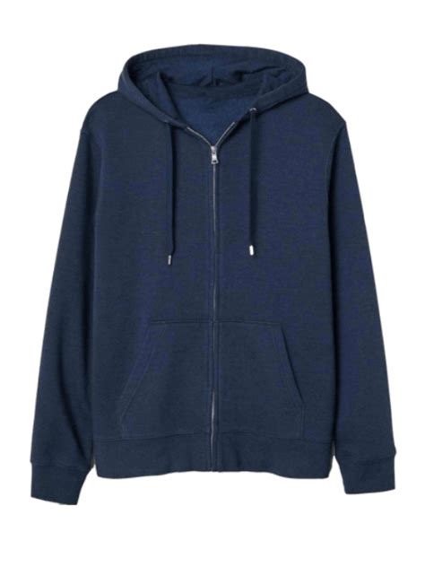 Navy Blue Fleece Zipper Hoodie