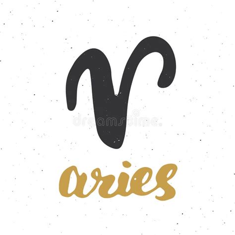 Aries Lettering Calligraphy Brush Text Horoscope Zodiac Sign