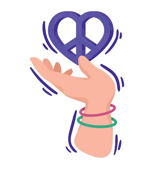 Hand Lifting Heart Peace Vector Art At Vecteezy