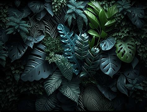 Tropical Plant Leaves 3d Illustration Cartoon Background Backgrounds ...