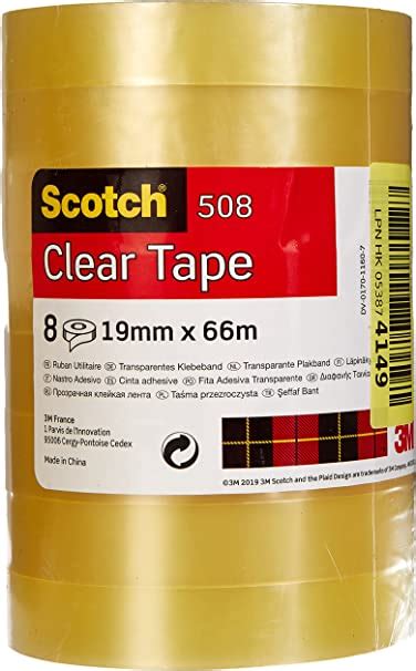 Scotch Transparentes Klebeband 508 8 Rollen 19mm X 66m