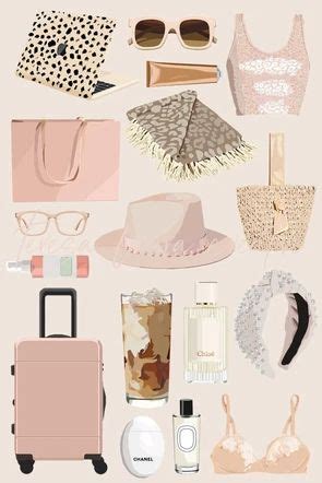 An Assortment Of Women S Clothing And Accessories Arranged On A Beige