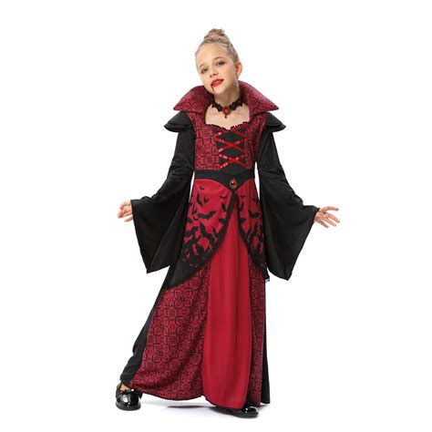 Royal Vampire Costume Set For Girls Vampire Queen Costume For Halloween Dress Up Party Role