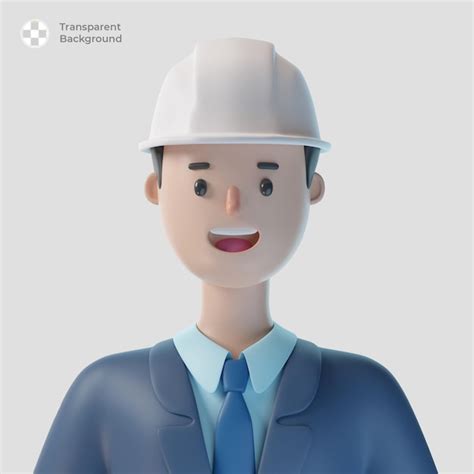 Premium Psd D Architect Cartoon Character Avatar Isolated In D