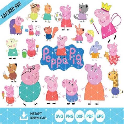 Mega Peppa Pig Svg Bundle Layered Svg Layered And Instant