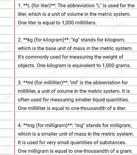 Solved Which Of The Following Are Official Metricsi Abbreviations