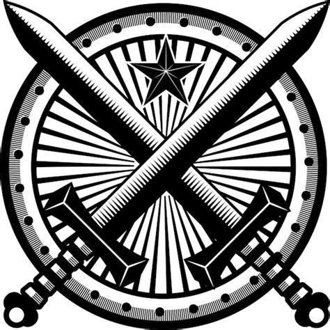 Imagen Vectorial De Un Escudo De Armas Con Espadas Y Una Estrella