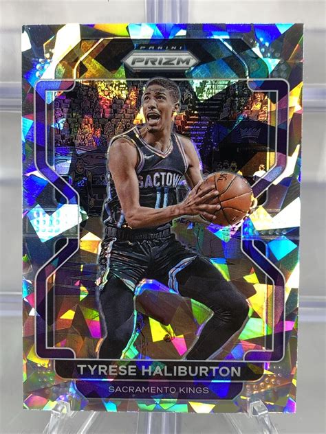 2021 22 Panini Prizm TYRESE HALLIBURTON Cracked Ice Prizm SP 196 Kings