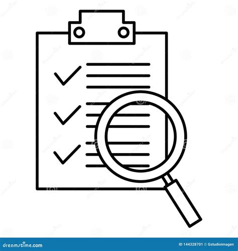 Checklist Document With Magnifying Glass Stock Vector Illustration Of Checklist Form 144328701