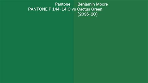 Pantone P 144 14 C Vs Benjamin Moore Cactus Green 2035 20 Side By